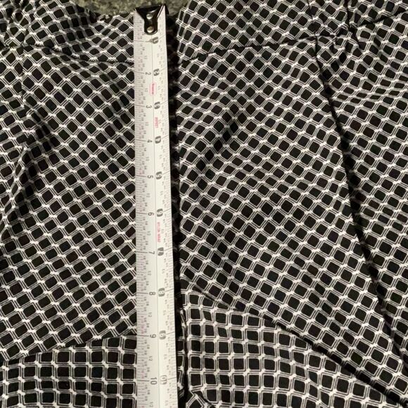 NWT Worthington Women Black White Geometric Trousers L Pants Polyester Slacks - Picture 8 of 8